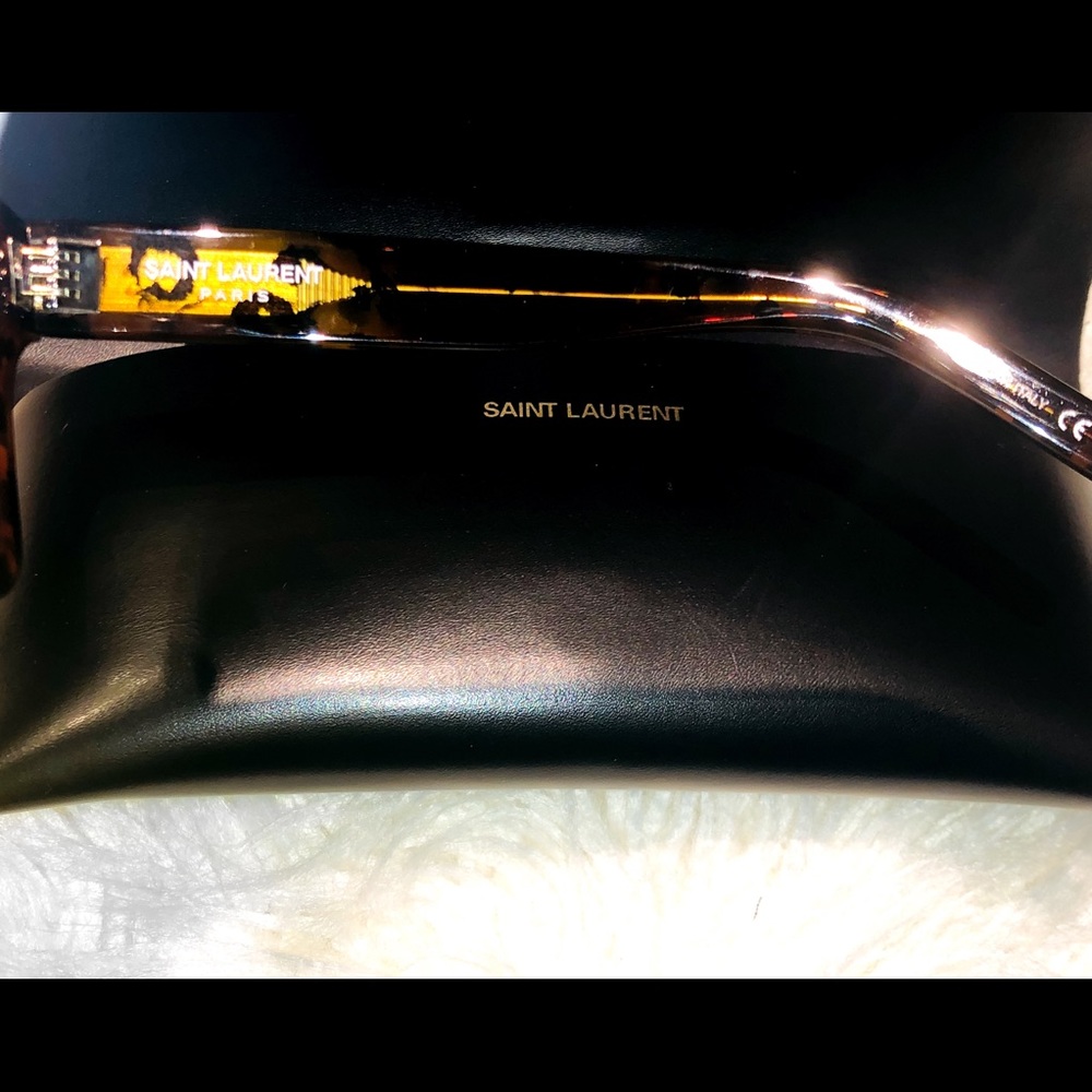 Yves Saint Laurent Black & Tortoise Leopard Print Sunglasses - Picture 7 of 11